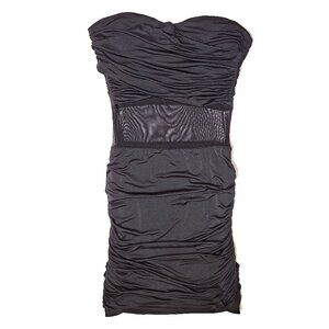 Forever 21 Black Strapless Ruched Bodycon Dress – Size Small